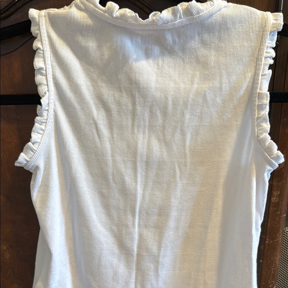 Crewcuts White Ruffled Neck Tank Top - Picture 3 of 4